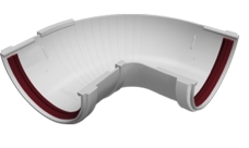 Угол желоба составной для пластиковой водосточной системы Классика (120/90)